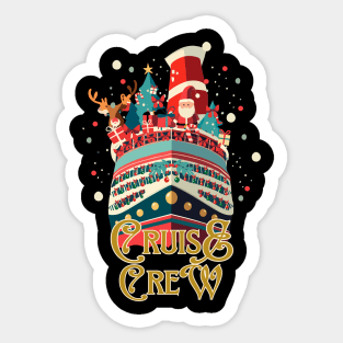 Cruise Crew Christmas Boat Trip Matching Holiday Pajamas Sticker